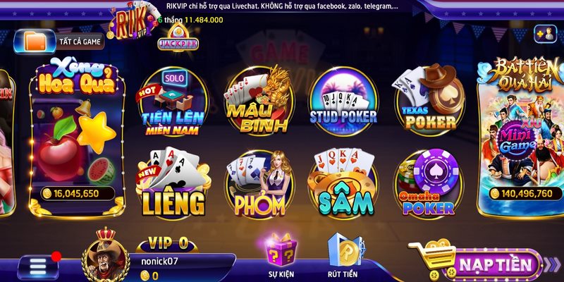 Những thông tin sơ lược về sảnh game bài phỏm Rikvip